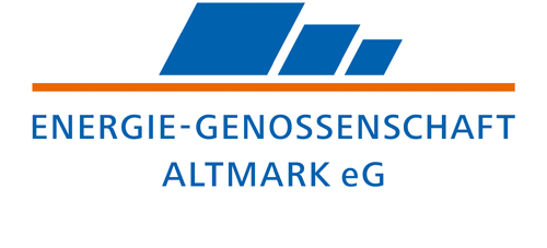 Logo der Energie-Genossenschaft Altmark eG -  mit Unterstützung durch die Volksbank Stendal eG